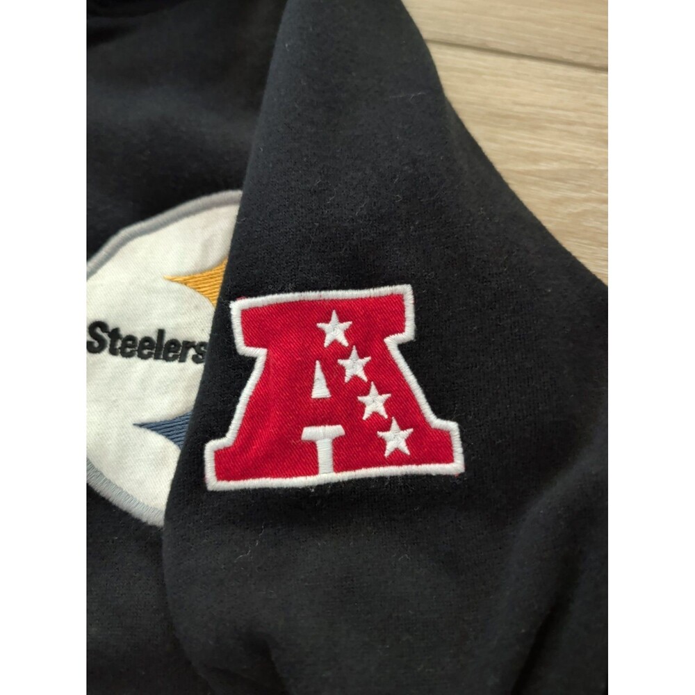 PITTSBURGH STEELERS BLACK QUARTER ZIP PULLOVER SWEATSHIRT '47 BRAND MEN'S SZ XL - Picture 6 of 12